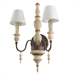 Бра с двумя конусовидными белыми тканевыми абажурами Terrain варинант исполнения - 3 | Loft Concept в Екатеринбурге