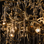 Подвесная люстра в виде ветвей деревьев золотого цвета с прозрачными подвесками-каплями 8 и 14 ламп Droplet Chandelier варинант исполнения - 7 | Loft Concept в Екатеринбурге