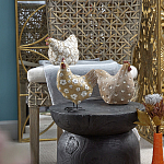 Статуэтка курица с белым цветочным узором и металлическими ножками Rustic Chicken варинант исполнения - 5 | Loft Concept в Екатеринбурге