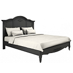 Кровать черная из массива бука с основанием и жестким изголовьем Black Provence варинант исполнения - 1 | Loft Concept в Екатеринбурге