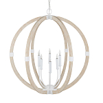 Подвесной светильник из дерева в форме сферы Eco Light варинант исполнения - 3 | Loft Concept в Екатеринбурге