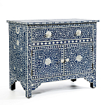 Комод инкрустация костью ORIENTAL Indian синий орнамент варинант исполнения - 2 | Loft Concept в Екатеринбурге
