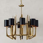 Люстра с 8-ю черными цилиндрическими плафонами Stylistic Lines варинант исполнения - 2 | Loft Concept в Екатеринбурге