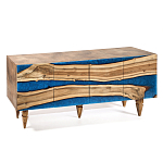 Стильный Буфет лофт 4 двери Cabinet Crimson River фасад эпоксидная смола  варинант исполнения - 2 | Loft Concept в Екатеринбурге