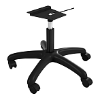 Стул пластиковый красного цвета на колесиках с подъемно-поворотным механизмом Eames Red варинант исполнения - 3 | Loft Concept в Екатеринбурге