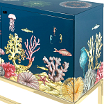 Буфет ручная роспись в морском стиле Cabinet Fondo Marino  варинант исполнения - 2 | Loft Concept в Екатеринбурге