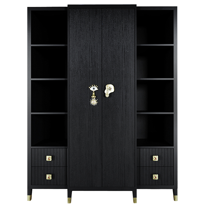 Большой шкаф с витриной Elsa Dreams Black Черный Золотой Большой шкаф с витриной Elsa Dreams Black Черный Золотой в Екатеринбурге | Loft Concept