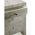 Тумбочка прикроватная Bogense Bone Inlay Bedside Beige варинант исполнения - 2 | Loft Concept в Екатеринбурге