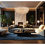 Круглая люстра с хрустальными подвесками на золотистом каркасе Gorgeous Crystal Light варинант исполнения - 12 | Loft Concept в Екатеринбурге