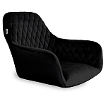 Стул с мягкой черной обивкой из велюра и подъемно-поворотным механизмом на колесиках Harper Black варинант исполнения - 2 | Loft Concept в Екатеринбурге