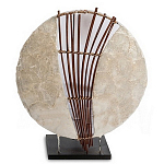 Настольная лампа из перламутра и дерева на подставке Indonesian Shell Sail варинант исполнения - 1 | Loft Concept в Екатеринбурге