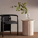 Дизайнерский журнальный стол круглый с фактурным основанием Kibul варинант исполнения - 1 | Loft Concept в Екатеринбурге