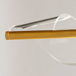 Люстра линейная золотистого цвета с двумя прозрачными волнистыми элементами Wave Line варинант исполнения - 10 | Loft Concept в Екатеринбурге