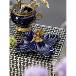 Менажница темно-синяя фарфоровая с бронзовой фигуркой ангела Eden Garden варинант исполнения - 2 | Loft Concept в Екатеринбурге