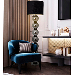 Торшер с основанием в виде металлических сфер Balance Floor Lamp Black варинант исполнения - 4 | Loft Concept в Екатеринбурге