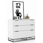 Комод белый с 3-мя ящиками Strict Lines  варинант исполнения - 2 | Loft Concept в Екатеринбурге