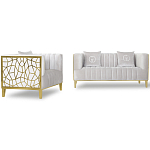 Кресло велюровое серое с фактурным каркасом золотистого цвета Best Traits варинант исполнения - 1 | Loft Concept в Екатеринбурге