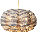Круглая люстра волнистой формы декорированная бусами Blue White Stripes Wavy Chandelier варинант исполнения - 1 | Loft Concept в Екатеринбурге