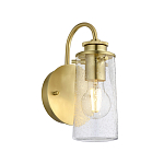 Бра цвета латунь с прозрачным цилиндрическим плафоном из пузырчатого стекла Kichler варинант исполнения - 1 | Loft Concept в Екатеринбурге