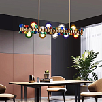 Люстра золотая с цветными плафонами и декором Colorful Ball Candy Crystal варинант исполнения - 1 | Loft Concept в Екатеринбурге