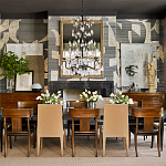 Обои ручная роспись в стиле Арт-деко Symphony Original colourway on Arkose silk dupion варинант исполнения - 1 | Loft Concept в Екатеринбурге