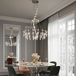 Люстра подвесная из металла с хрустальными прозрачными подвесками Quasar 81 варинант исполнения - 12 | Loft Concept в Екатеринбурге