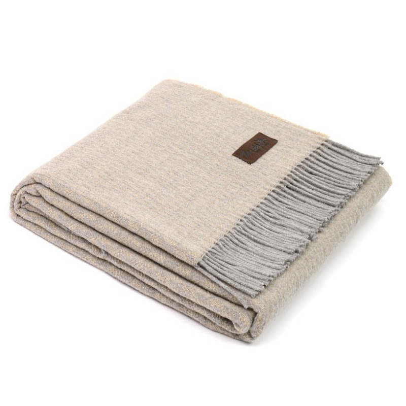 Плед GRIFONE 0004 Marzotto Бежево-серый в Екатеринбурге | Loft Concept 