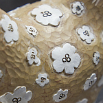 Статуэтка курица с белым цветочным узором и металлическими ножками Rustic Chicken варинант исполнения - 2 | Loft Concept в Екатеринбурге