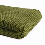 Плед из хлопка жемчужной вязки оливкового цвета Waffle Comfort варинант исполнения - 2 | Loft Concept в Екатеринбурге