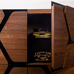 Высокий комод с узором из шпона на фасаде Sahara варинант исполнения - 4 | Loft Concept в Екатеринбурге