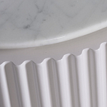 Тумбочка белая овальная с мраморной столешницей Thoroughbass варинант исполнения - 3 | Loft Concept в Екатеринбурге