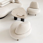 Кресло Vinsen обивка букле молочного цвета варинант исполнения - 3 | Loft Concept в Екатеринбурге