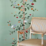 Обои с вышивкой ручной работы Floral Lattice Original colourway on wool sateen варинант исполнения - 1 | Loft Concept в Екатеринбурге