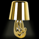 Настольная лампа фигурная золотого цвета с гладким абажуром Высота 16 см Sophia варинант исполнения - 7 | Loft Concept в Екатеринбурге