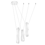 Подвесной светильник белого цвета с 3-мя изогнутыми плафонами Flow Loop варинант исполнения - 2 | Loft Concept в Екатеринбурге