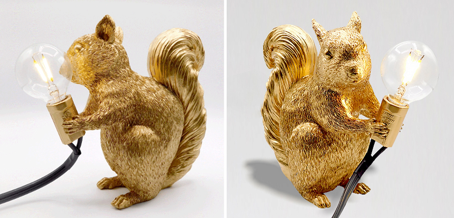 Настольная лампа белка Gold Squirrel Lamp - Loft-Concept в Екатеринбурге