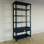 Стеллаж Elsa Dreams Blue со стеклянными полками и ящиком варинант исполнения - 1 | Loft Concept в Екатеринбурге