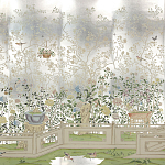 Обои ручная роспись Temple Newsam White Gold gilded silk варинант исполнения - 2 | Loft Concept в Екатеринбурге