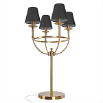 Настольная лампа на металлическом основании бронзового цвета с 4-мя черными конусовидными абажурами Dignity варинант исполнения - 3 | Loft Concept в Екатеринбурге