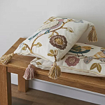 Чехол на подушку с кисточками и вышивкой птиц Ethnic mix Birds Square варинант исполнения - 5 | Loft Concept в Екатеринбурге