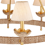 Люстра из кованого железа с отделкой плетеной веревкой и сусальным золотом Parisian Style варинант исполнения - 2 | Loft Concept в Екатеринбурге