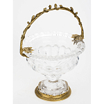 Чаша из прозрачного стекла на ножке с бронзовой ручкой в виде ветки Eden Garden варинант исполнения - 2 | Loft Concept в Екатеринбурге