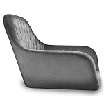 Барный стул со спинкой и подлокотниками на 4-х деревянных ножках Douglas Rhombus Серый Велюр варинант исполнения - 2 | Loft Concept в Екатеринбурге