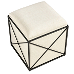 Пуф бежевый с черной металлической рамой Beige Pouf варинант исполнения - 3 | Loft Concept в Екатеринбурге