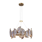 Люстра круглая с полукруглыми плафонами из искусственного алебастра в бронзовой оправе Marbella варинант исполнения - 3 | Loft Concept в Екатеринбурге