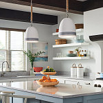 Подвесной светильник белый колоколообразный с декоративной обмоткой из веревки Hinkley варинант исполнения - 8 | Loft Concept в Екатеринбурге