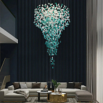 Люстра зеленая каскадная Green Light CascadeDroplet Chandelier варинант исполнения - 2 | Loft Concept в Екатеринбурге