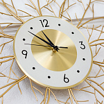 Часы настенные из металла золотые с белым циферблатом Current Time варинант исполнения - 2 | Loft Concept в Екатеринбурге