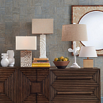 Настольная лампа с белым каркасом и тканевым абажуром Natural Stems варинант исполнения - 4 | Loft Concept в Екатеринбурге