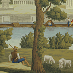 Обои ручная роспись Monuments of Paris Roberts on Sepia scenic paper варинант исполнения - 1 | Loft Concept в Екатеринбурге